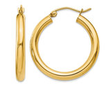 Classic 14K Yellow Gold Hoop Earrings 1 Inch (3.00 mm)